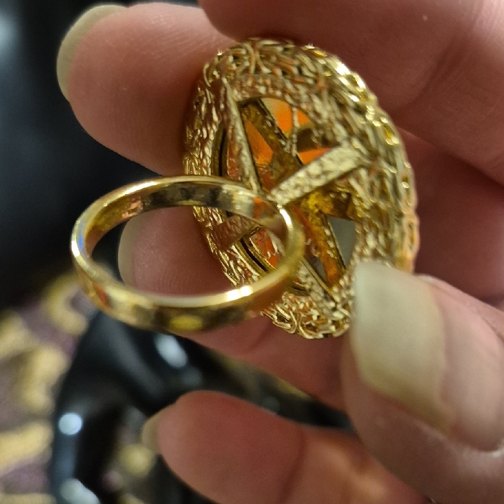 Gold Coin-Inspired Statement Ring - Picture 2 of 5